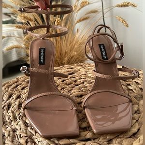 NINE WEST Womens Brown Strappy Ankle Strap Heel